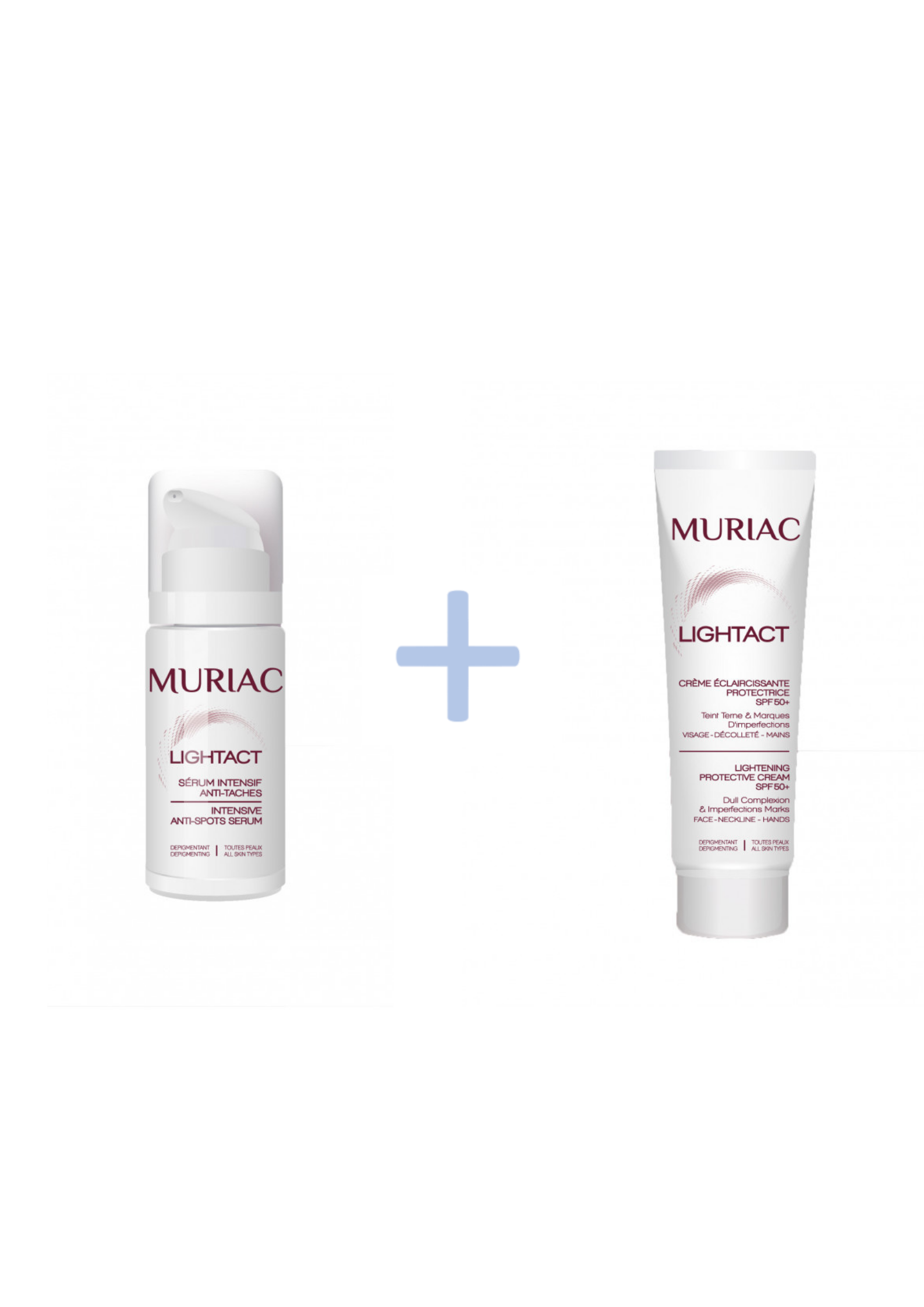 PACK MURIAC LIGHTACT CREME Éclaircissant SPF 50+MURIAC Sérum intensif anti-taches 30ml – Image 2