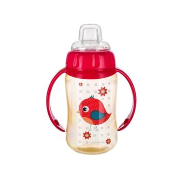 CANPOL BIBERON PLASTIQUE ROUGE SILICONE 6M+ 320ML REF 56/512