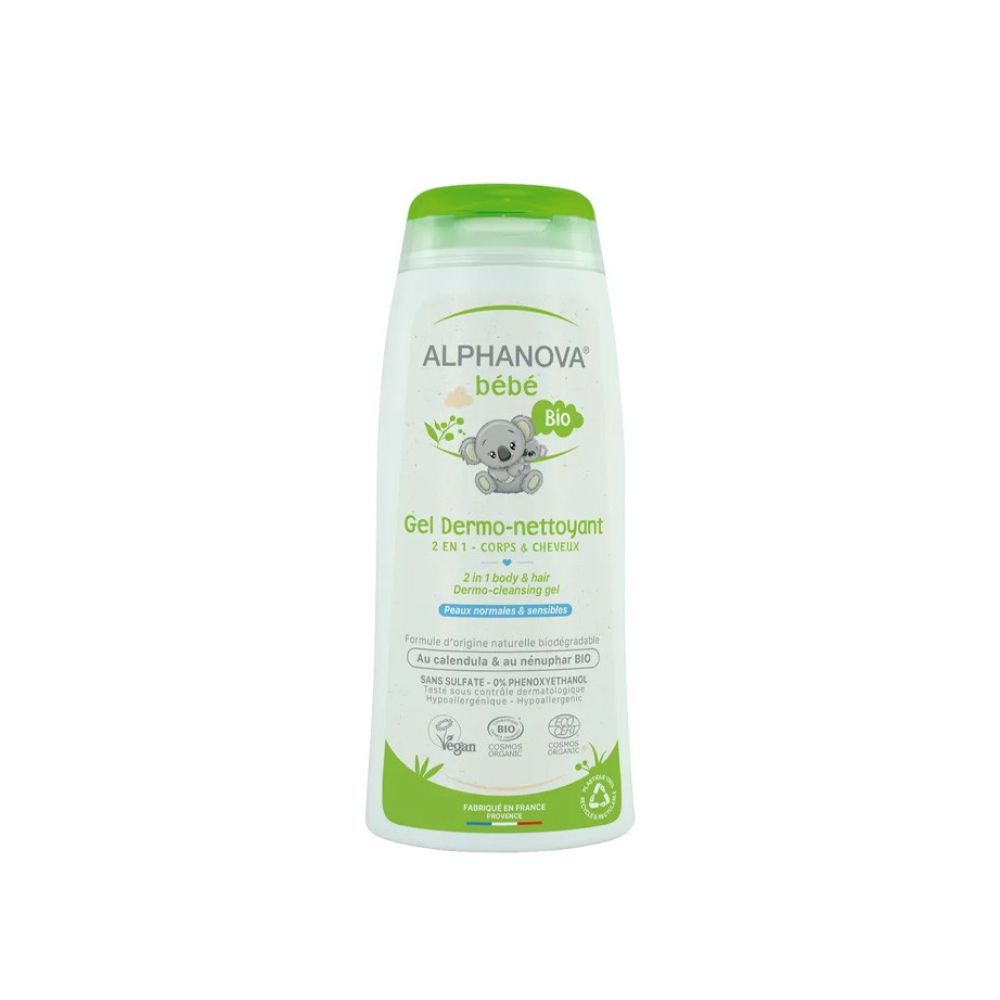ALPHANOVA BEBE BIO GEL DERMO-NETTOYANT 2EN1 CORPS&CHEVEUX 200ML