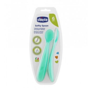 CHICCO 2 CUILLERE SILICONE 6M+