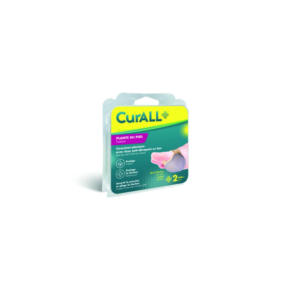 CURALL COUSSINET PLANTAIRE TISSU ANTI-DERAPANT BAS TAILLE L B/2