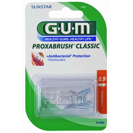 GUM brossettes ultra fine cylindrique boite de 8 (412)