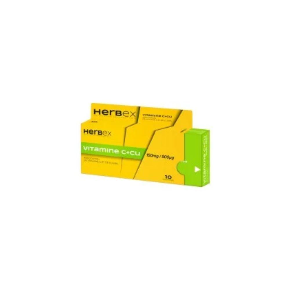 HERBEX VITAMINE C+CU 150MG/90UG 10 COMPRIMES