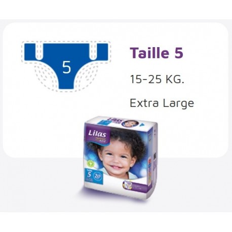 Lilas Couche BB 15-25 Kg Confort max actif pharmacie 20 pièces