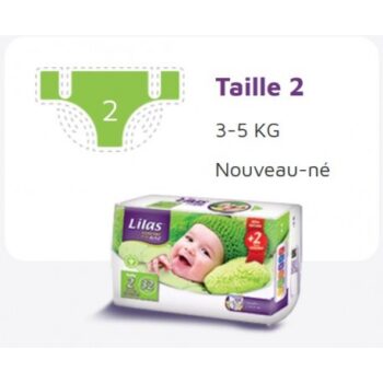 Lilas Couche BB 3-5 Kg Confort max actif pharmacie 32 pièces