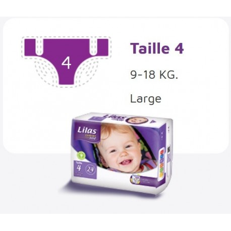 Lilas Couche BB 9-18 Kg Confort max actif pharmacie 24 pièces