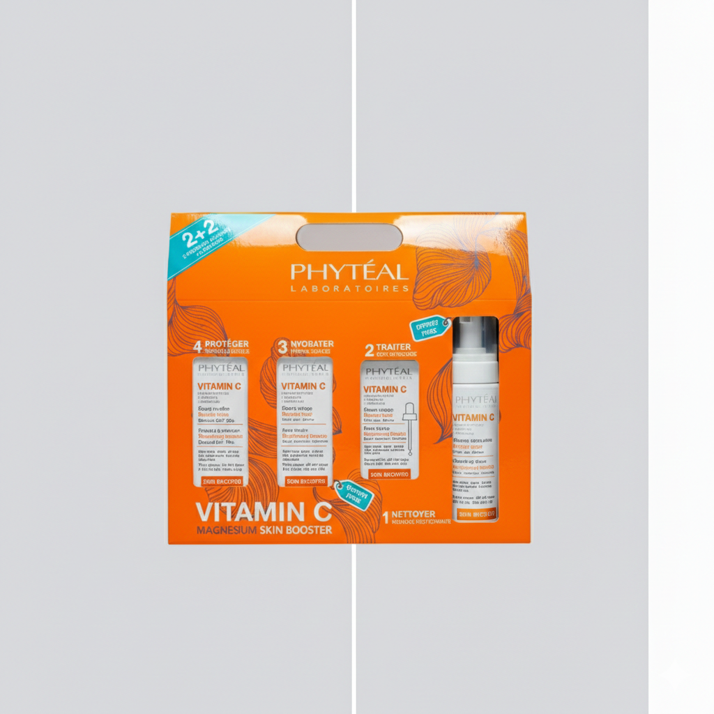 PHYTEAL COFFRET VITAMINE C SERUM +ECRAN INV+(CREME +MOUSSE OFFERT)