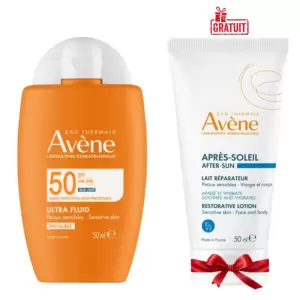 AVÈNE ULTRA FLUID INVISIBLE SPF50+ 50ML + LAIT SOLAIRE OFFERT
