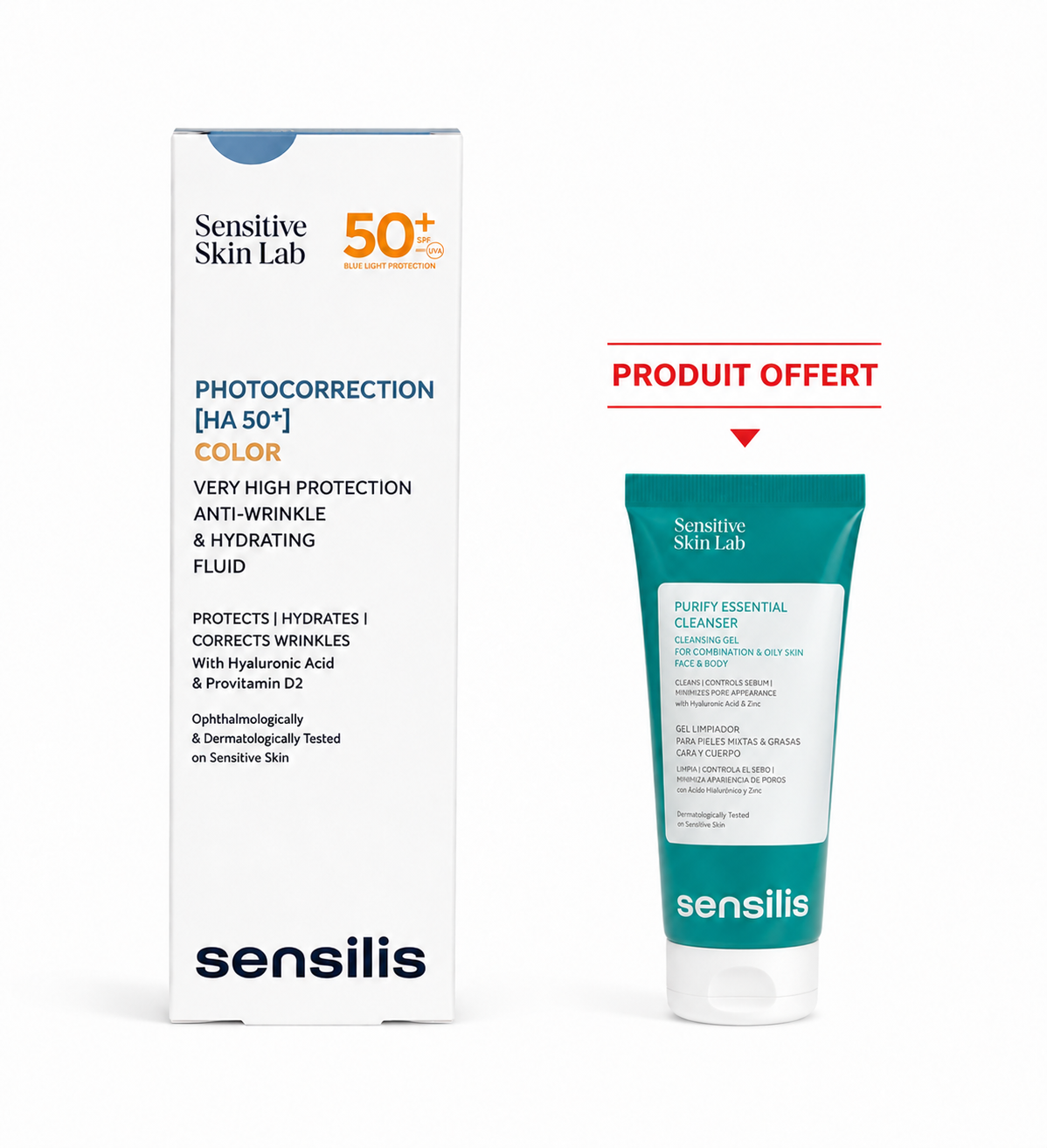 Sensilis Photocorrection Color SPF50+ + Gel Nettoyant Sensilis 55 ml Offert