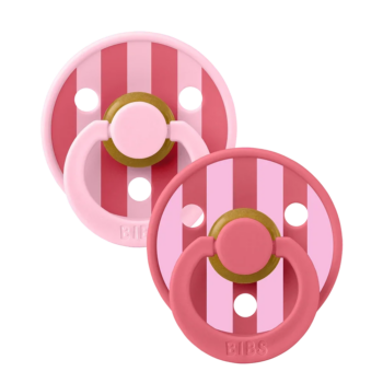 BIBS SUCETTE COLOUR PACIFIER PINK CORAL MIX 6-18 MOIS LOT DE 2