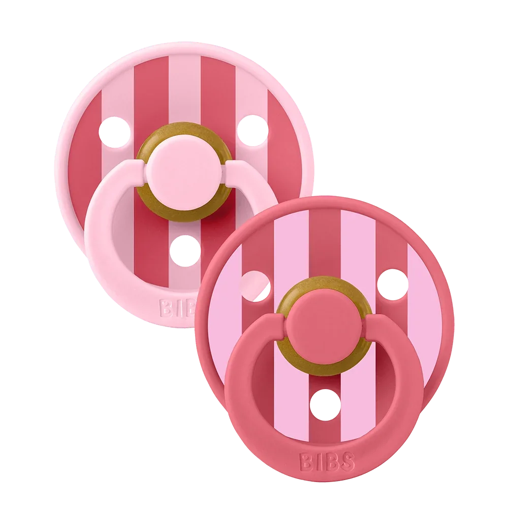 BIBS SUCETTE COLOUR PACIFIER PINK CORAL MIX 0-6 MOIS LOT DE 2
