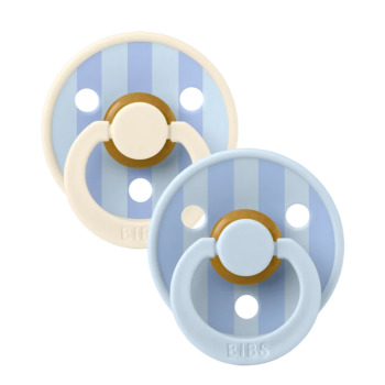 BIBS SUCETTE COLOUR PACIFIER BLUE DUSTY BLUE MIX 6-18 MOIS LOT DE 2