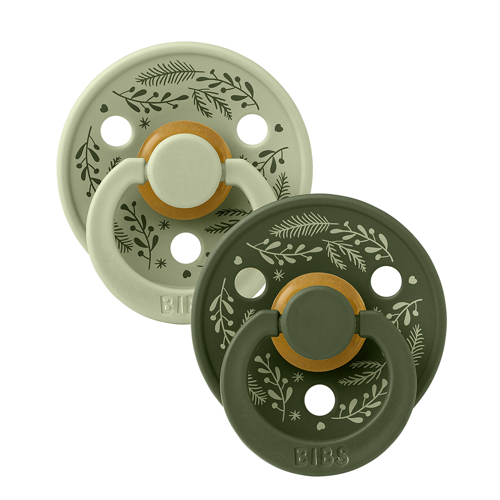 BIBS SUCETTE COLOUR RUBBER HUNTER-GREEN 0-6 MOIS LOT DE 2