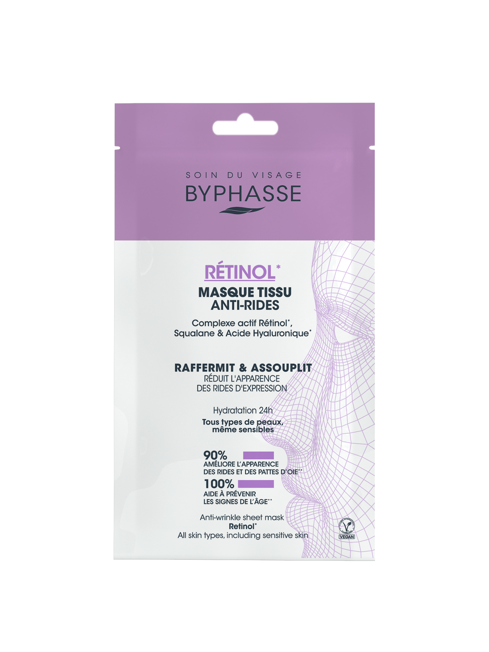 BYPHASSE MASQUE TISSU SKIN BOOSTER RÉTINOL ANTI-RIDES 18ML