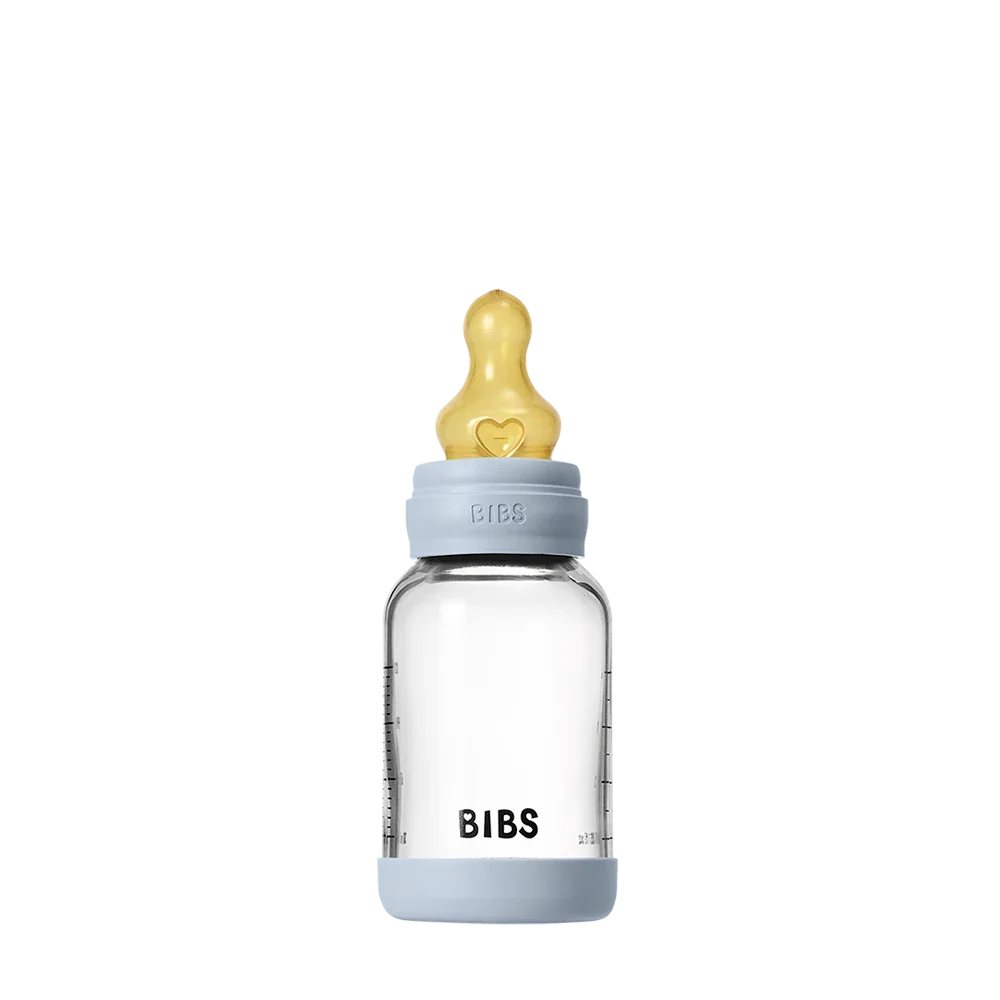 BIBS BIBERON EN VERRE 110ML / BABY BLUE