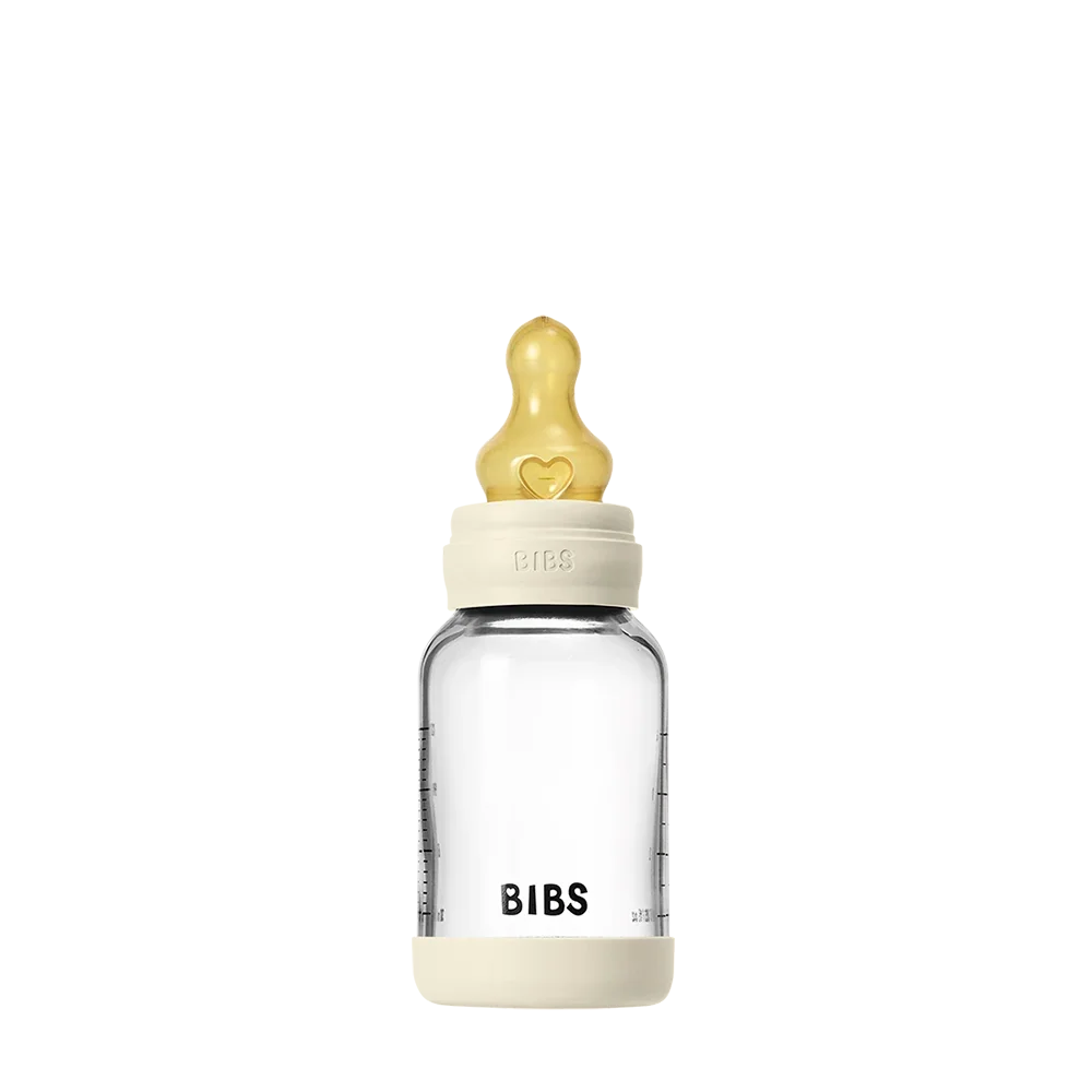 BIBS BIBERON EN VERRE 120ML / SLOW FLOW IVORY