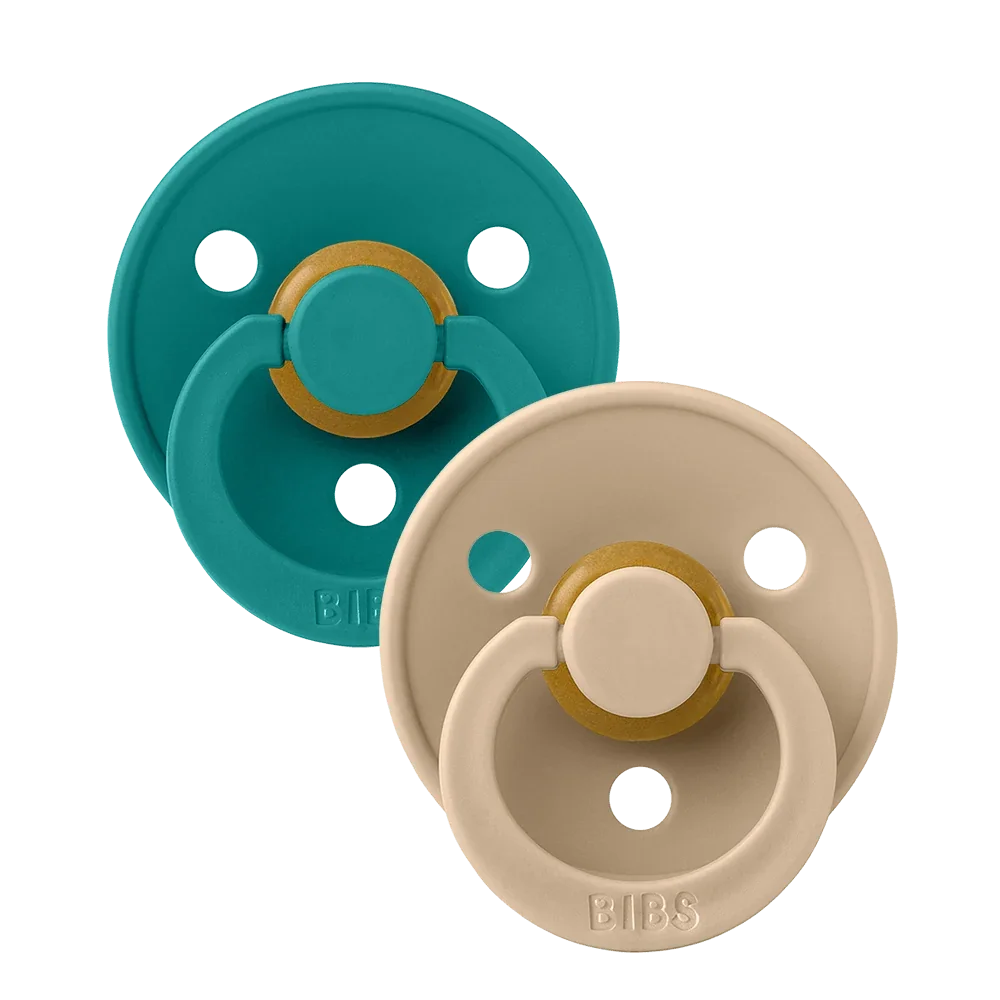 BIBS SUCETTE COLOUR RUBBER TAUPE-SCUBA 0-6 MOIS LOT DE 2