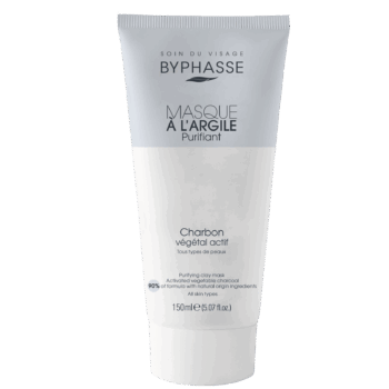 BYPHASSE MASQUE À L'ARGILE PURIFIANT CHARBON 150ML