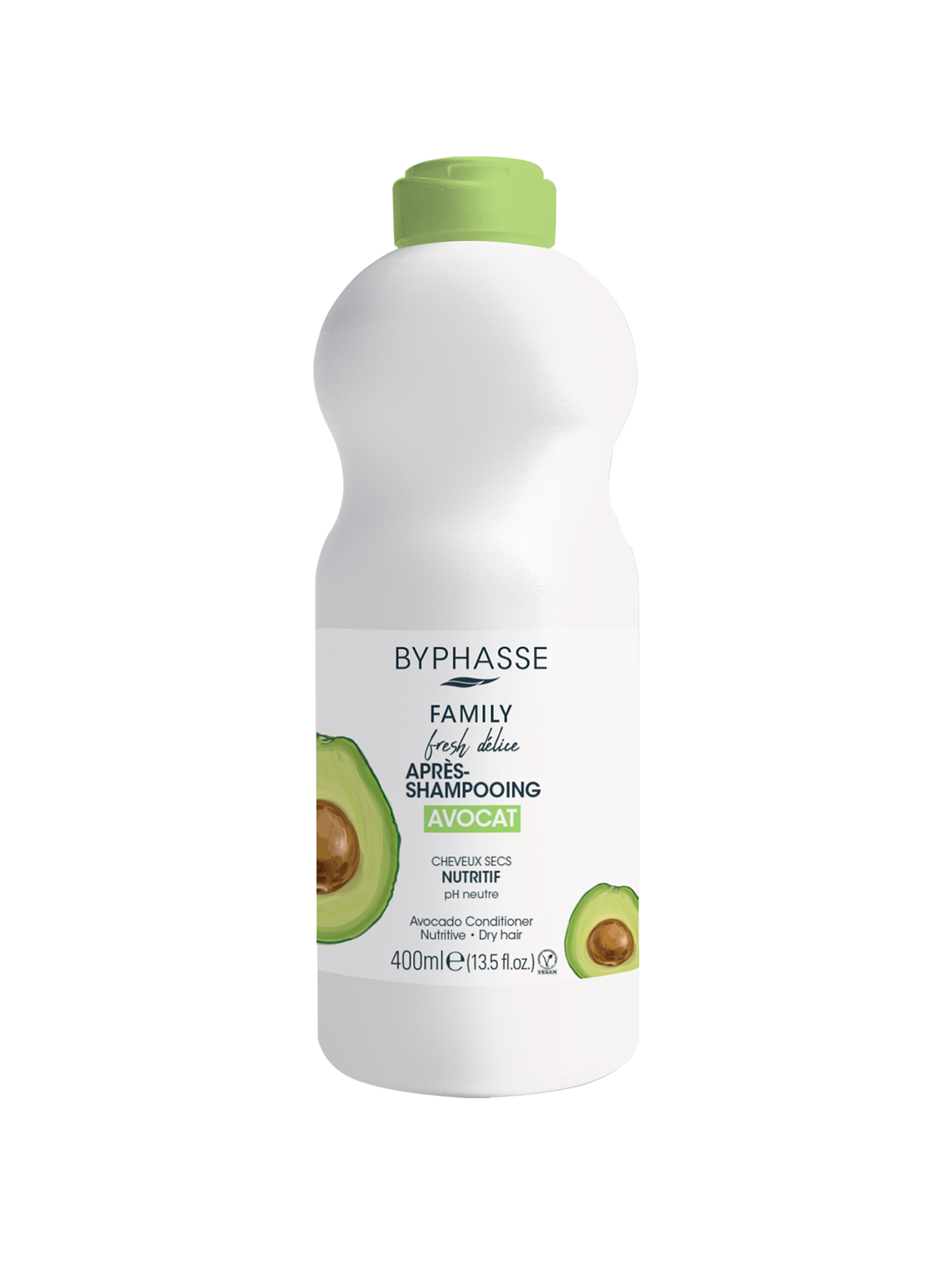 BYPHASSE FAMILY FRESH DÉLICE APRÈS-SHAMPOOING AVOCAT CHEVEUX SECS 400ML