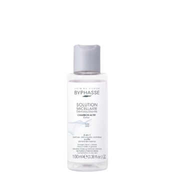 BYPHASSE SOLUTION MICELLAIRE CHARBON ACTIF 4 EN 1 100ML