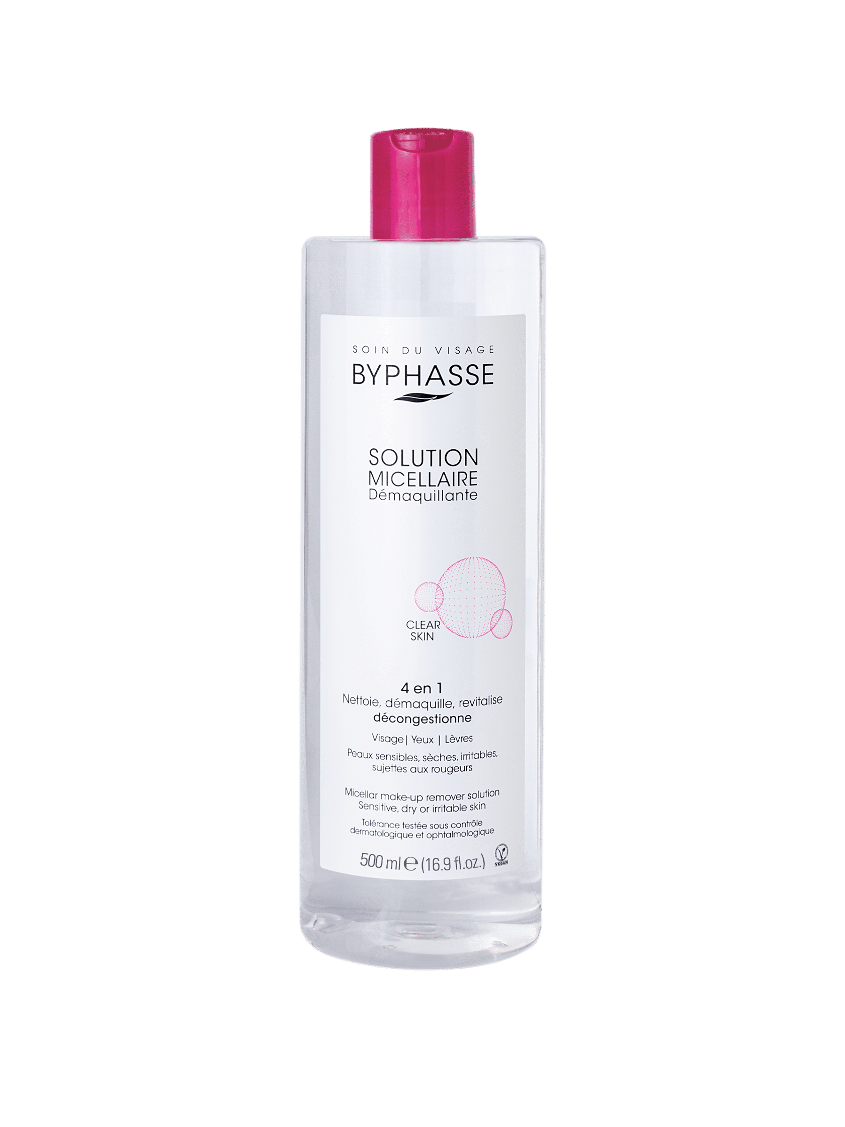BYPHASSE SOLUTION MICELLAIRE DÉMAQUILLANTE 4 EN 1 500ML