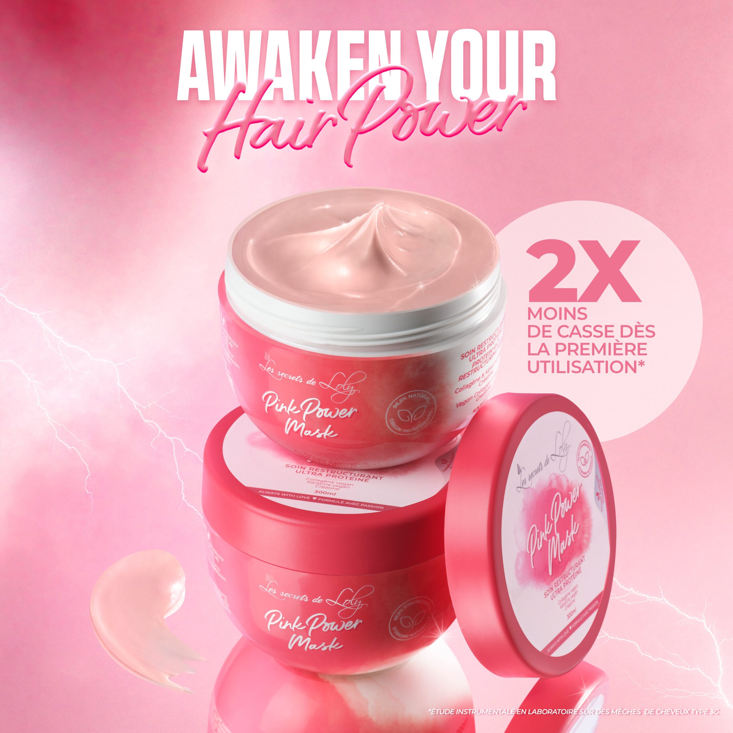 LES SECRETS DE LOLY PINK POWER MASQUE RESTRUCTURANT 300ML