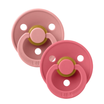 BIBS SUCETTE COLOUR PACIFIER DUSTY PINK CORAL 6-18 MOIS LOT DE 2