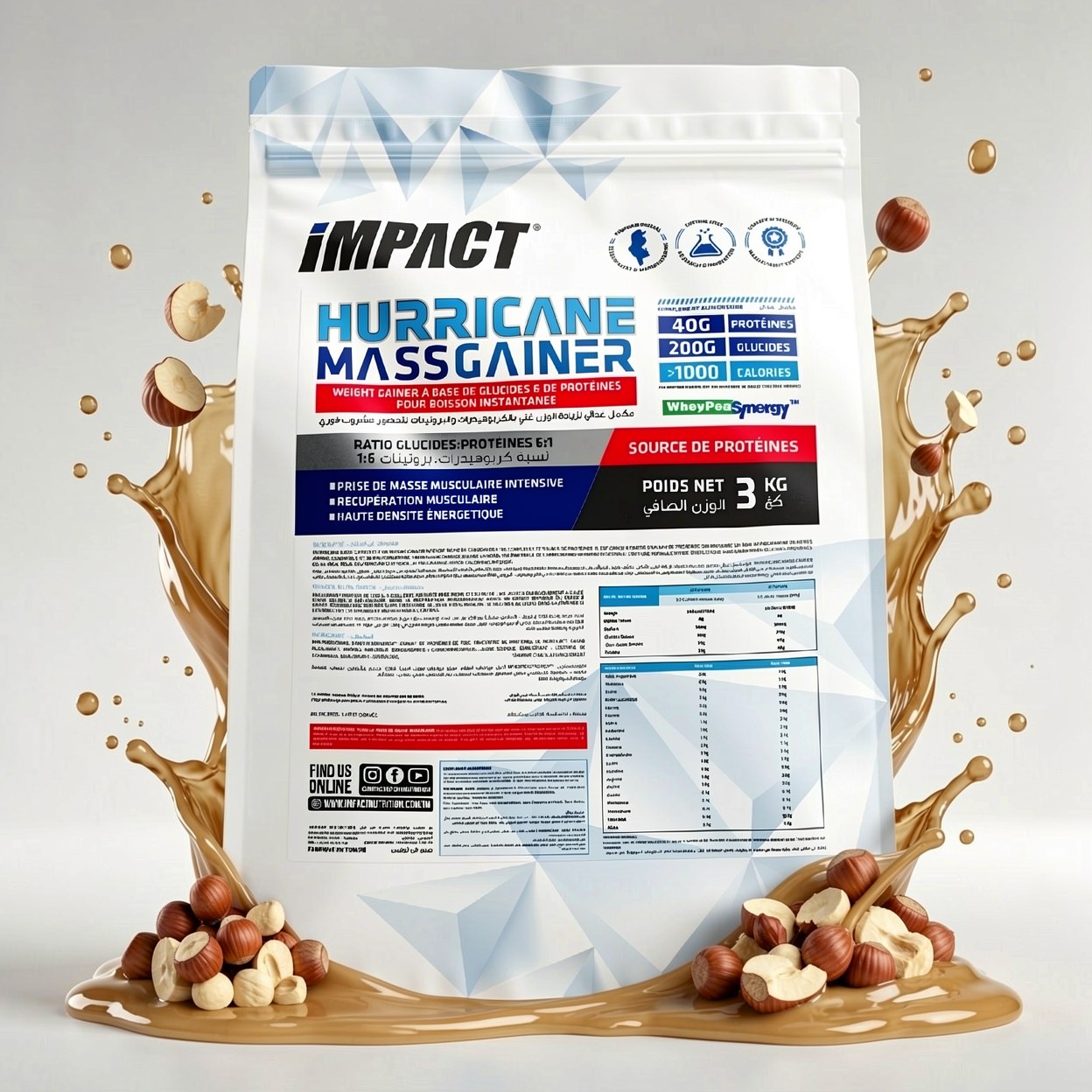 IMPACT NUTRITION HURRICANE MASS GAINER - WHEYPEASYNERGY®